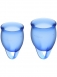 Набор менструальных чаш с хвостиком-петелькой Feel Сonfident Menstrual Cup Dark Blue0