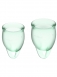 Набор менструальных чаш с хвостиком-петелькой Feel Сonfident Menstrual Cup Light Green0
