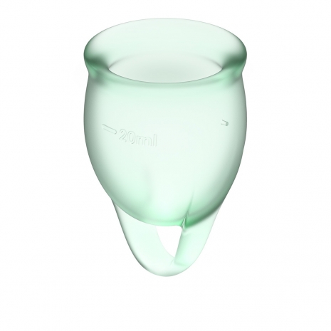 Набор менструальных чаш с хвостиком-петелькой Feel Сonfident Menstrual Cup Light Green