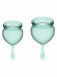 Набор менструальных чаш с хвостиком-капелькой Feel Good Menstrual Cup Dark Green0