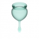 Набор менструальных чаш с хвостиком-капелькой Feel Good Menstrual Cup Dark Green1