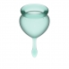 Набор менструальных чаш с хвостиком-капелькой Feel Good Menstrual Cup Dark Green2