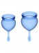 Набор менструальных чаш с хвостиком-капелькой Feel Good Menstrual Cup Dark Blue0
