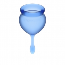 Набор менструальных чаш с хвостиком-капелькой Feel Good Menstrual Cup Dark Blue