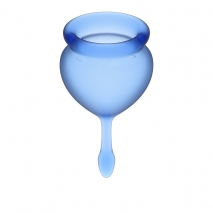 Набор менструальных чаш с хвостиком-капелькой Feel Good Menstrual Cup Dark Blue