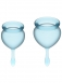 Набор менструальных чаш с хвостиком-капелькой Feel Good Menstrual Cup Light Blue0