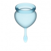 Набор менструальных чаш с хвостиком-капелькой Feel Good Menstrual Cup Light Blue