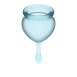 Набор менструальных чаш с хвостиком-капелькой Feel Good Menstrual Cup Light Blue2