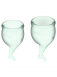 Набор менструальных чаш с хвостиком Feel Secure Menstrual Cup Light Green0