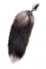 Средняя анальная втулка с натуральным хвостом черно-бурой лисы Metal by TOYFA1