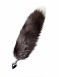 Средняя анальная втулка с натуральным хвостом черно-бурой лисы Metal by TOYFA2