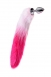 Малая анальная втулка с бело-розовым хвостом Metal by TOYFA0