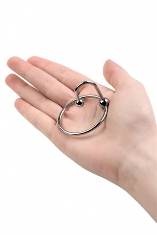 Кольцо на пенис TOYFA Metal с уретральным стоппером