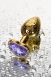 Малая золотая втулка с кристаллом в виде сердца цвета аметист Toyfa2