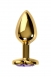 Малая золотая втулка с кристаллом в виде сердца цвета аметист Toyfa3