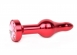 Красная анальная втулка с розовым кристаллом Jewelry Plugs Anal0