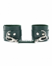 Кожаные наручники цвета изумруд BDSM Арсенал
