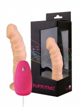 Рельефный вибратор с мошонкой на присоске Джага (12 режимов)