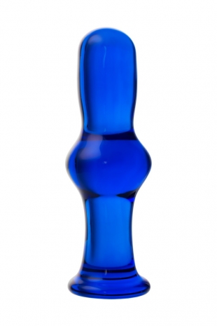 Синяя анальная втулка из стекла Sexus Glass