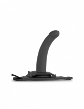 Страпон с изогнутым стимулятором Easytoys Harness with silicone dildo