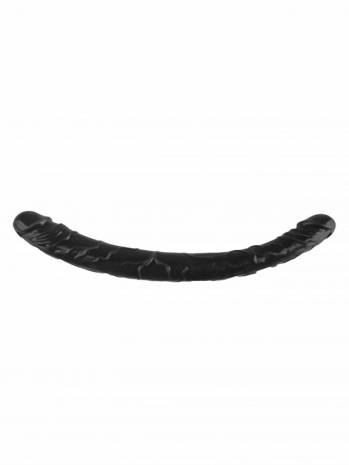 Двухголовый черный фаллоимитатор с венками на поверхности Джага (37 см)