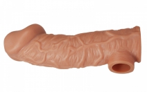 Cтимулирующая насадка на пенис с крупной головкой и отверстием для мошонки KOKOS M