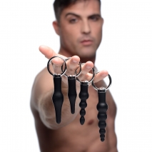 Набор анальных стимуляторов 4 Piece Silicone Anal Ringed Rimmer Set