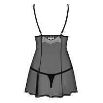 Полупрозрачный Babydoll с белой вышивкой LXL