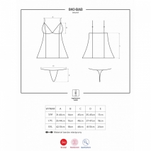 Полупрозрачный Babydoll с белой вышивкой LXL