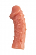 Стимулирующая насадка на пенис с пупырышками и увеличенной головкой KOKOS L