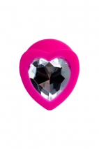 Средняя силиконовая втулка с прозрачным кристаллом в виде сердца Diamond Heart