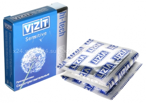 Презервативы VIZIT Hi-tech SENSITIVE сверхчувствительные, 3 шт.