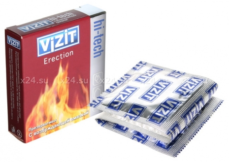 Презервативы VIZIT Hi-tech ERECTION с возбуждающей смазкой, 3 шт.