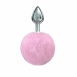 Металлическая анальная пробка с розовым хвостиком Diamond Twinkle Pink0