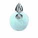 Металлическая анальная пробка с голубым хвостиком Diamond Twinkle Blue1