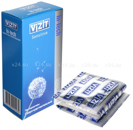 Презервативы VIZIT Hi-tech SENSITIVE сверхчувствительные, 12 шт.