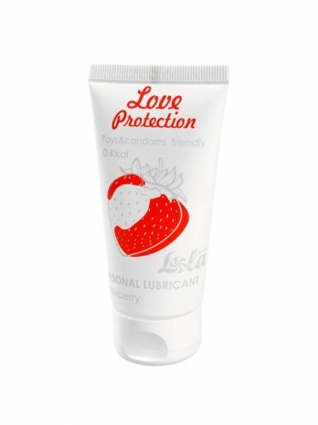 Лубрикант на водной основе с ароматом клубники Love Protection Strawberry (50 мл)