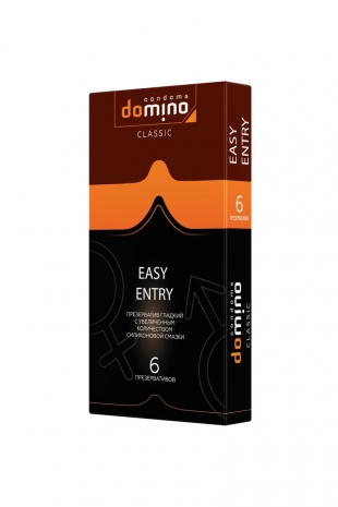 Гладкие презервативы с обильной смазкой DOMINO Easy Entry (6 шт)