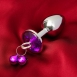 Анальная втулка с фиолетовым кристаллом и колокольчиками0