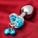 Анальная втулка с голубым кристаллом в вирме сердца и колокольчиками0