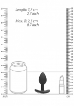 Анальная пробка для ношения с тремя кристаллами Diamond Butt Plug With Handle