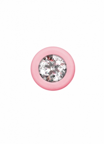 Анальная цепочка с прозрачным кристаллом Emotions Chummy Pink