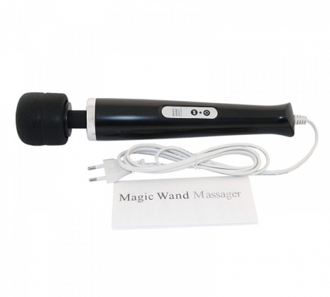 Черный вибромассажер на проводе Magic Wand Massager (10 режимов)