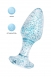 Прозрачная анальная втулка с голубыми блестками TOYFA2