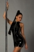 Черное лаковое платье на молнии Ariana1