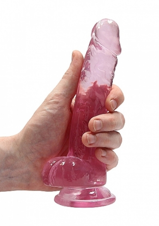 Реалистичный гибкий фаллос на присоске Realistic Dildo With Balls 7''