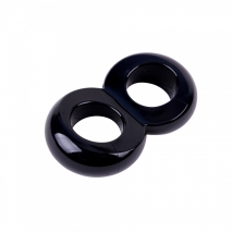 Сдвоенное кольцо для члена и мошонки Duo Cock 8 Ball Ring Black