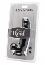 Черный фаллос на присоске Dildo 6 inch with Balls