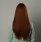 Рыжий парик с длинными волосами и чёлкой, с имитацией кожи (60 см)