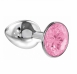 Малая серебряная металлическая пробка с розовым кристаллом0